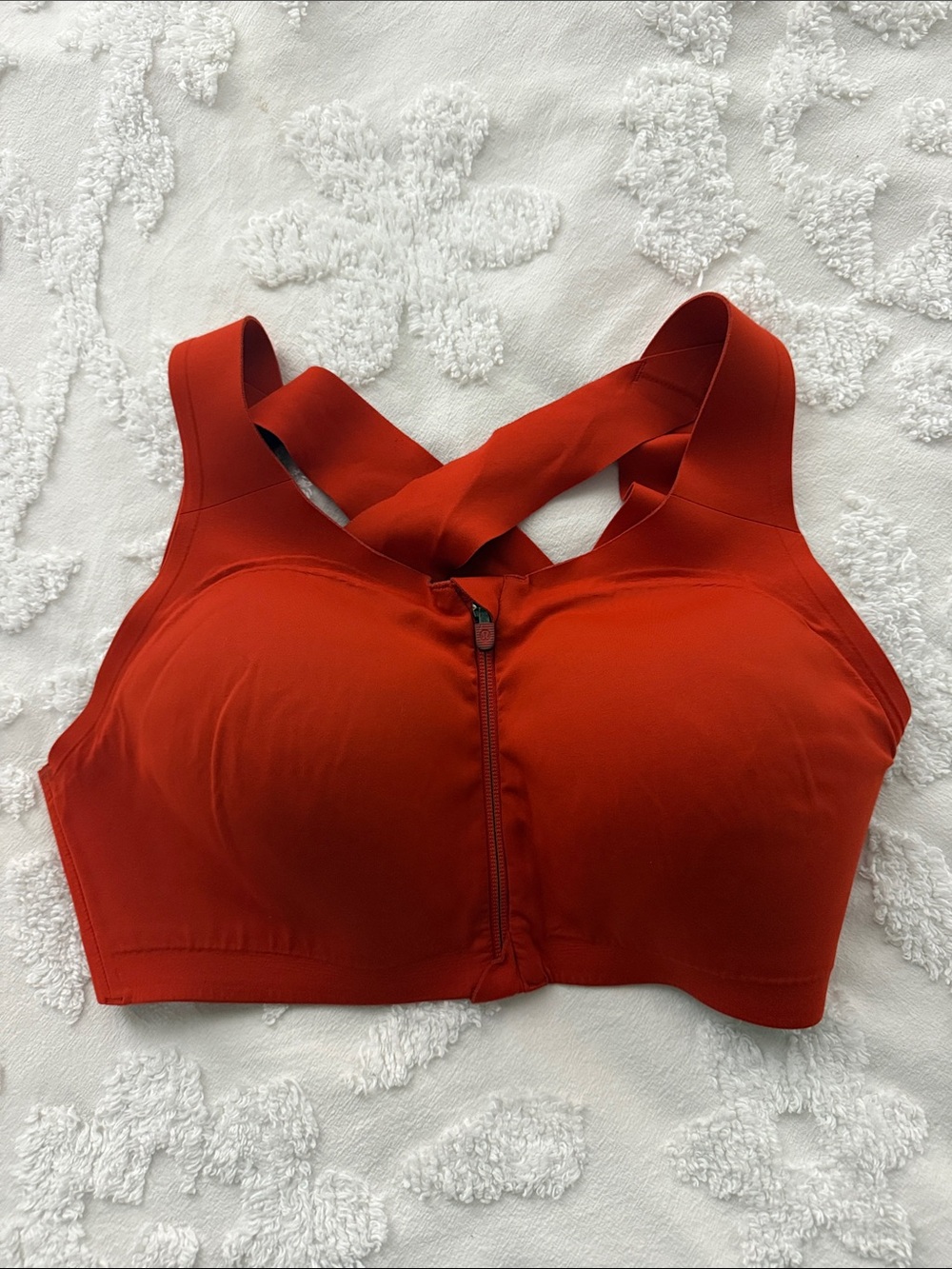 lululemon athletica High-Impact Orange-Red Front-Zip Sports Bra